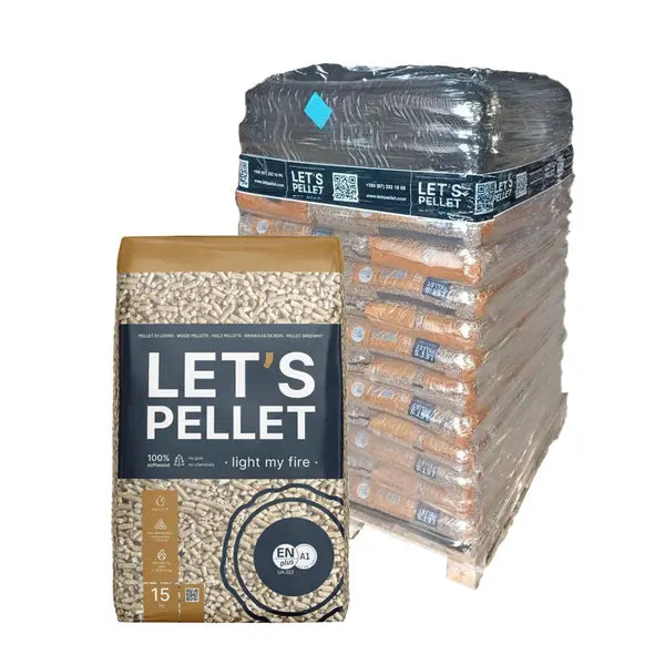 Let's Pellet ENplus A1 A-kwaliteit Houtpellets - 495kg Halve Pallet (33x15kg)