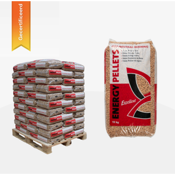 Energy Pellets Excellent ENplus A1 A-kwaliteit Houtpellets - 990kg Hele Pallet (66x15kg)