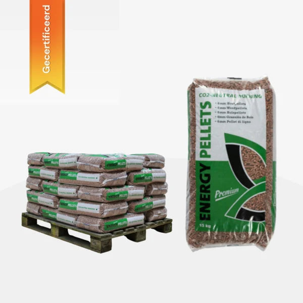 Energy Pellets Premium DINplus A-kwaliteit Houtpellets - 495kg Halve Pallet (33x15kg)